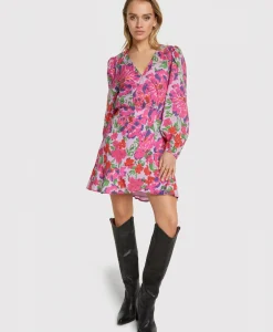 Jurk Ladies Woven Painted Flower Broderie Dress Print + 2 Kleurig^Alix The Label