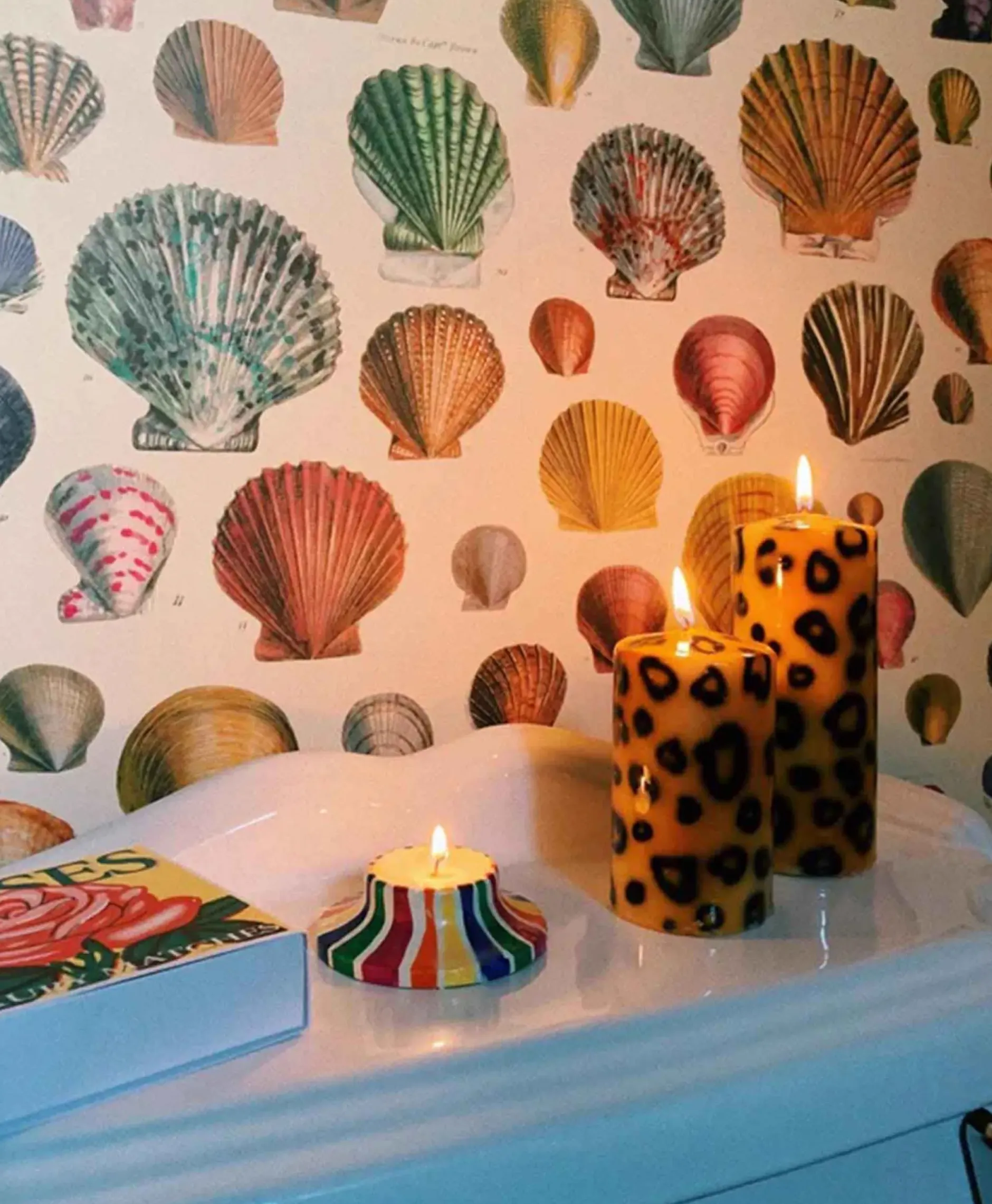 Kaars Large Leopard Print Pillar Candle Bruin^Anna+nina Best