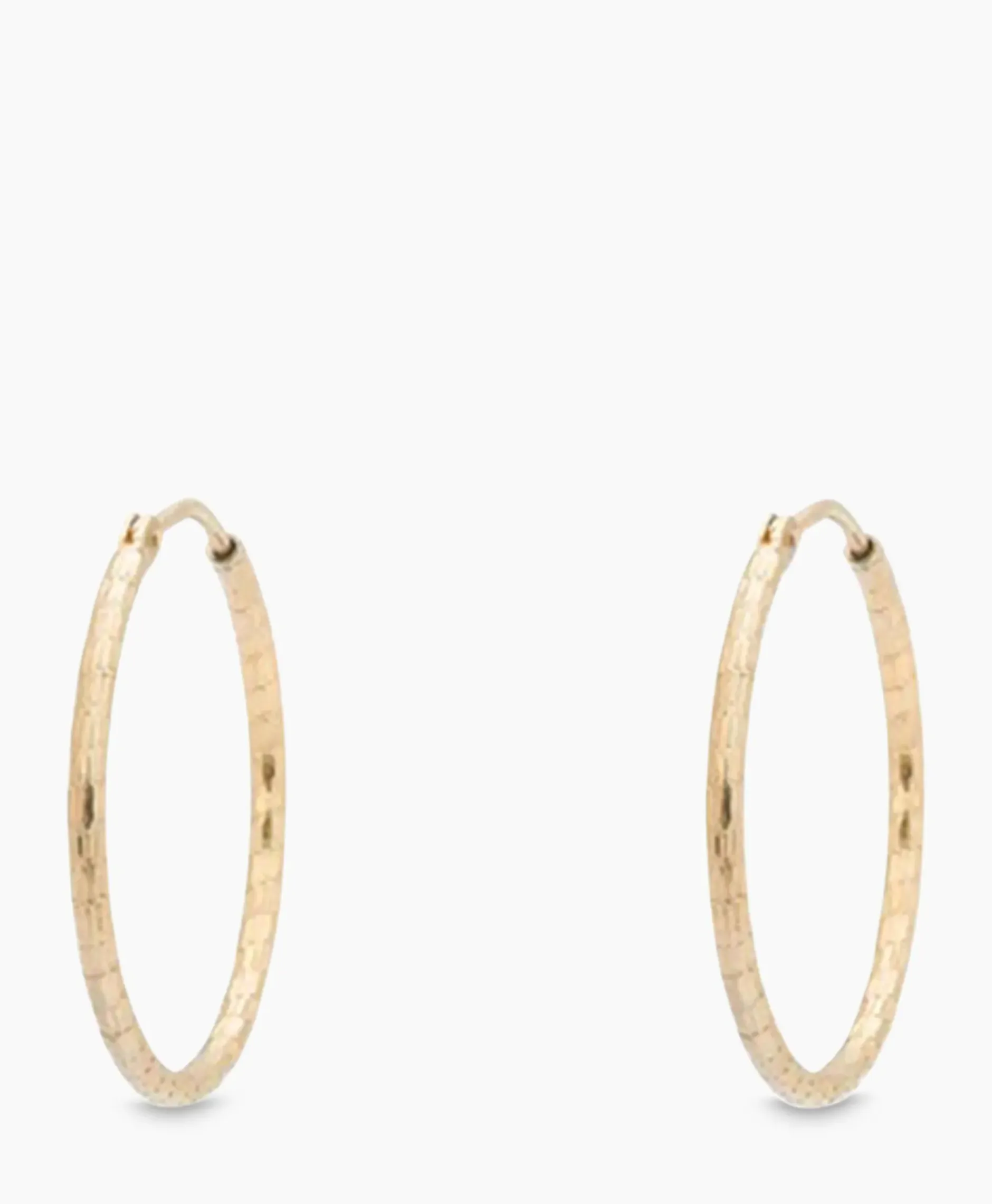Oorbellen Hammered Plain Hoop Earrings Xl Silver G Goud^Anna+nina Best