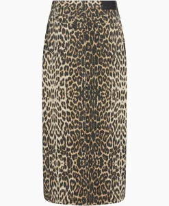 Co'Couture Midi Rok Leo Denim Slitbruin^Co'couture Discount