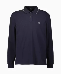 Polo Stretch Piquet Regular Long Sleeve Donker Blauw^Cp Company New