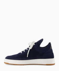 Sneaker Low Top Suede Donker Blauw^Filling Pieces Discount