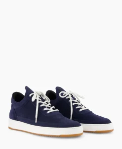 Sneaker Low Top Suede Donker Blauw^Filling Pieces Discount