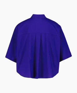 Blouse Bci Cotton Popeline Half Sleeves Paars^Forte_forte Sale
