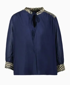 Blouse All Over Drawstrings Donker Blauw^Greek Archaic Kori Best