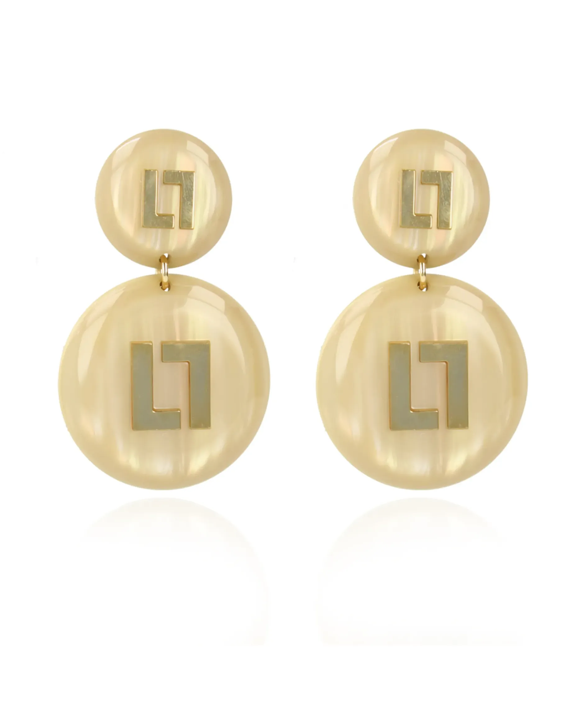 Oorbellen Ce Re Round Logo Sand Goud^Lott. Gioielli Best