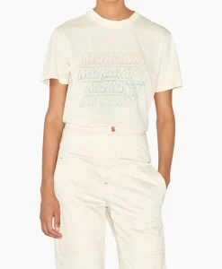 Marant Etoile T-Shirt Korte Mouw Ziliani-Ga Ecru^Marant Étoile