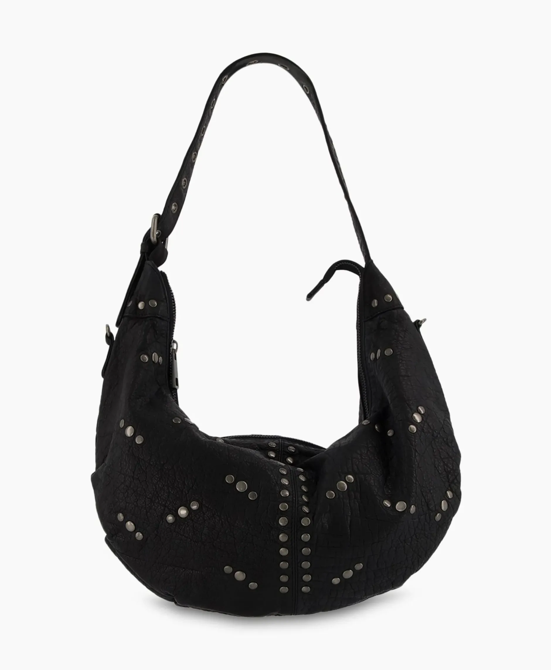 Crossbody Tas Dagmar Rivet Washed Black Zwart^Nunoo Bags Best
