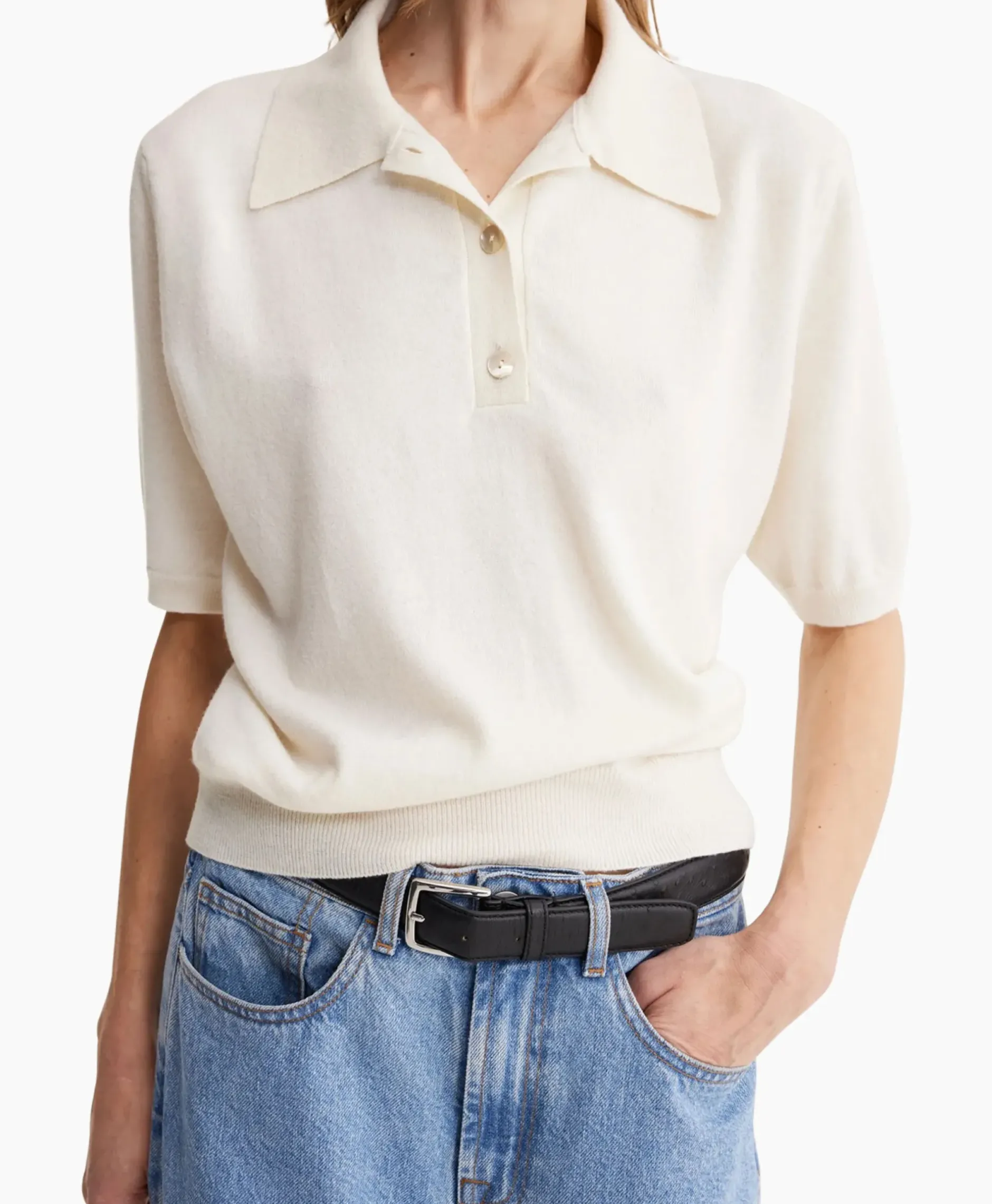 Rohe Polo Short Sleeve Knitted Ecru^Róhe Clearance