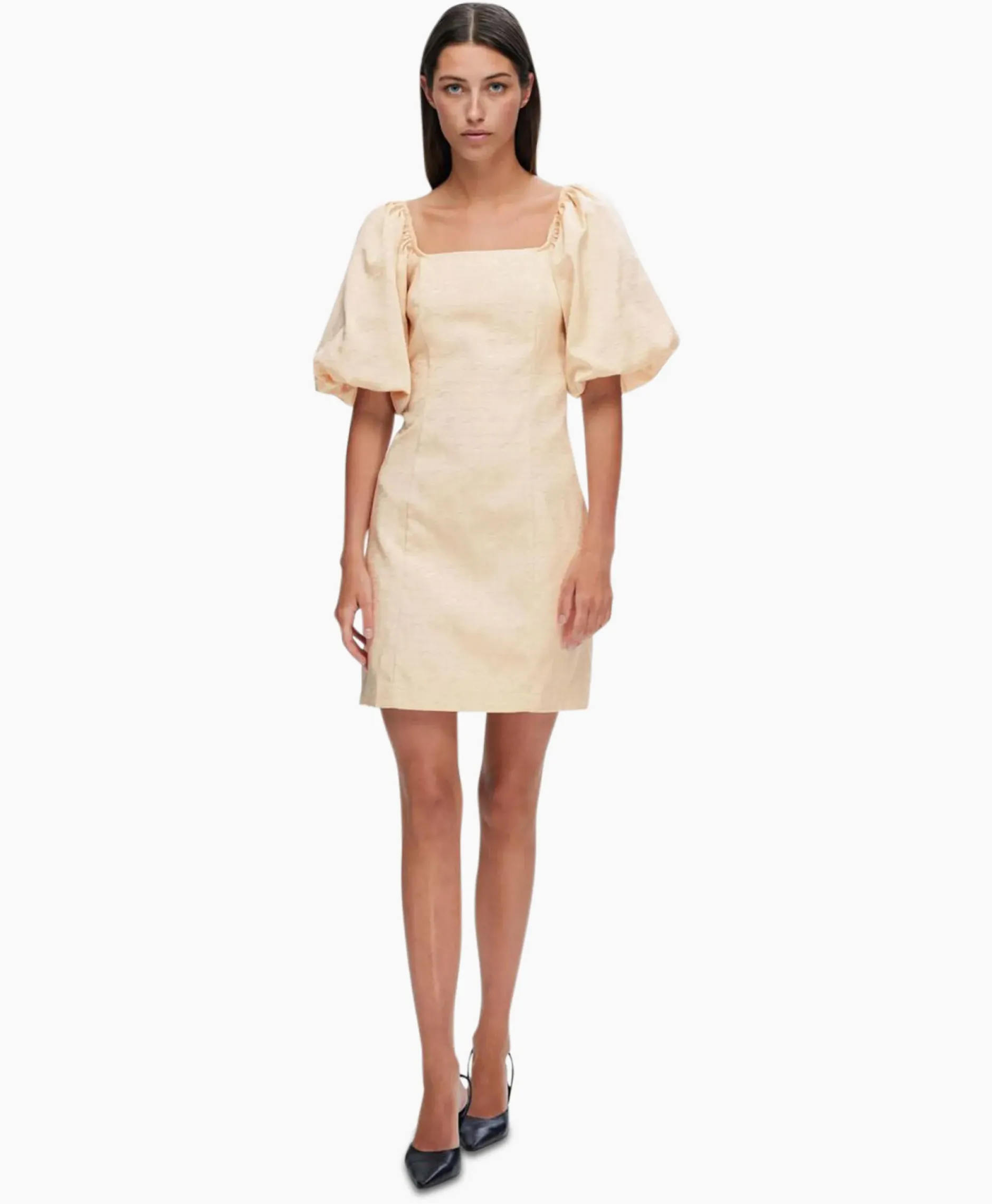 Jurk Firmina 3/4 On Off Short Dress B Zand^Selected Femme