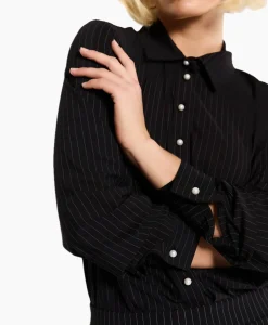Blouse Bobby Pearl Pinstripe Zwart Dessin^Studio Anneloes Best